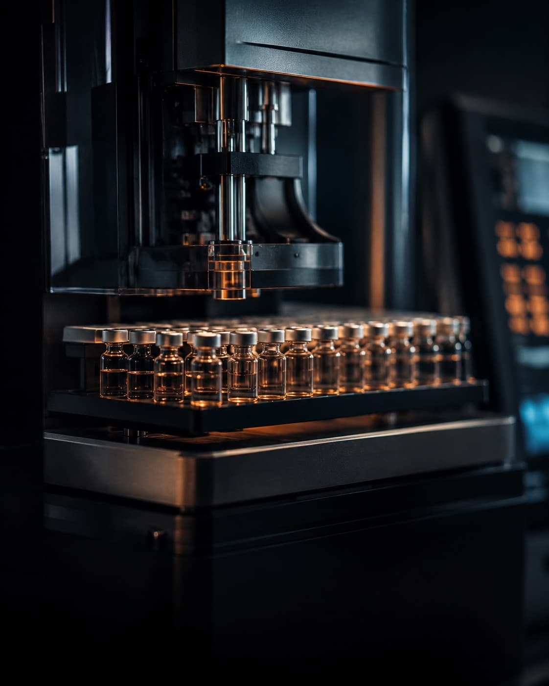 Automated vial-filling line in a controlled facility